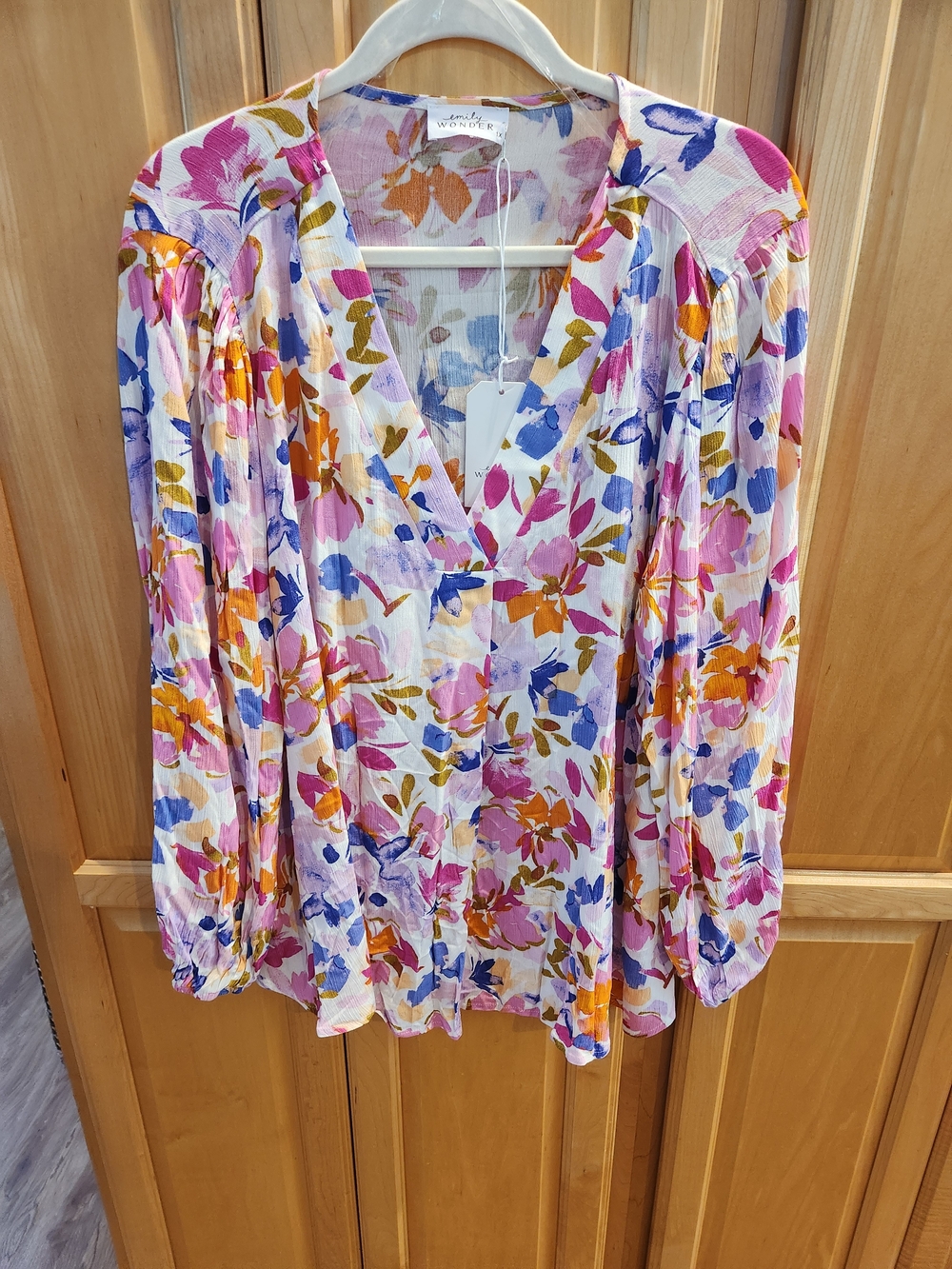 Violet & Willow Floral V-Neck Blouse - Pink Multi